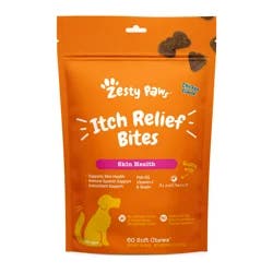 Zesty Paws Soft Chews All Ages Skin Health Soft Chews Chicken Flavor Itch Relief Bites 60 Each