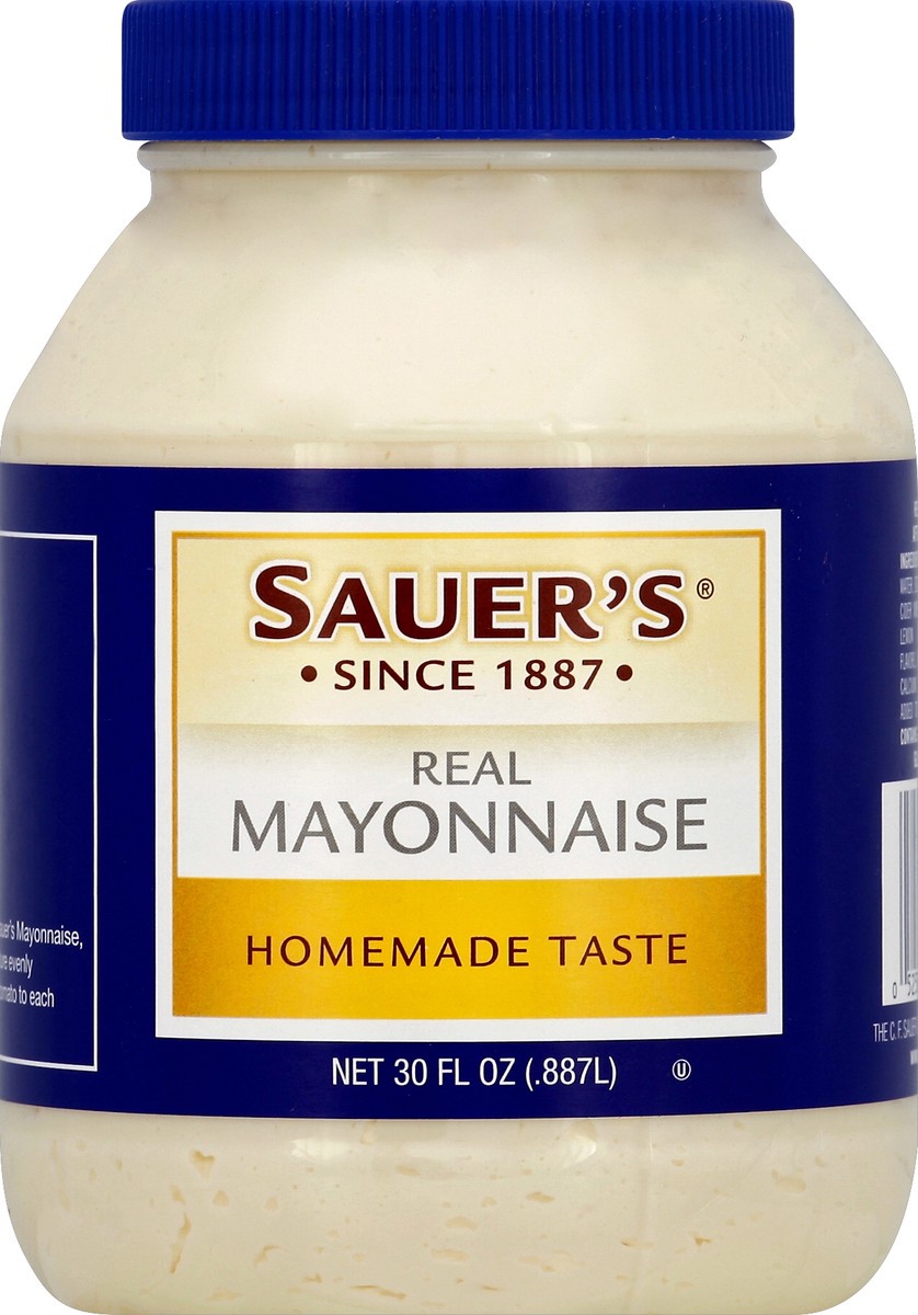 slide 2 of 2, Sauer's Real Mayonnaise 30 fl oz Jar, 30 fl oz