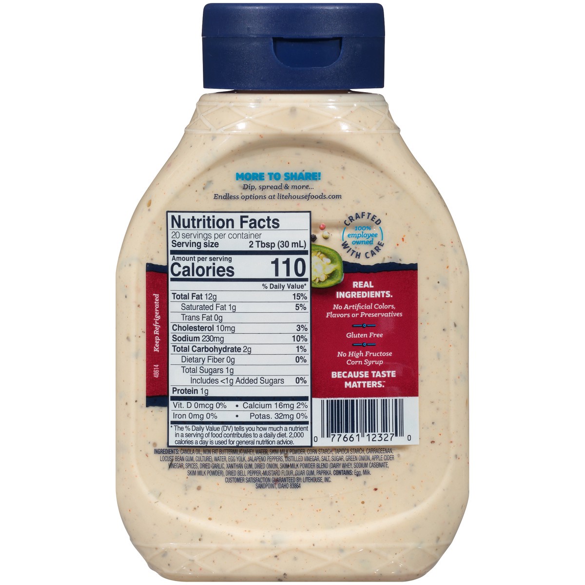 slide 8 of 9, Litehouse Dressing Jalapeno Ranch - 20 Fl. Oz., 20 fl oz