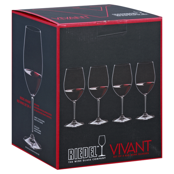 slide 1 of 1, Riedel Glass, Red Wine Glasses, 4 ct