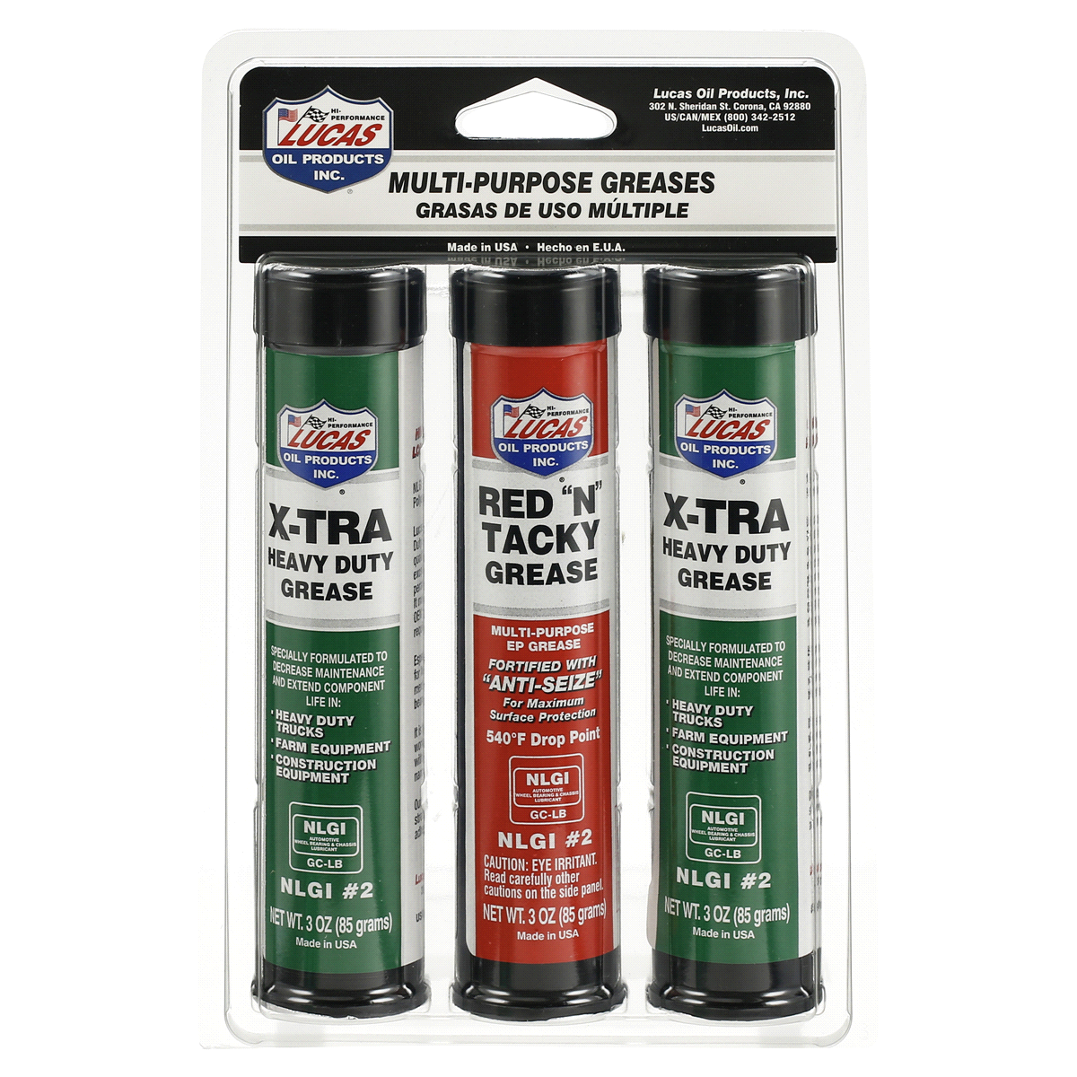 slide 1 of 1, Lucas Grease combo Pack for mini grease guns, 3 ct
