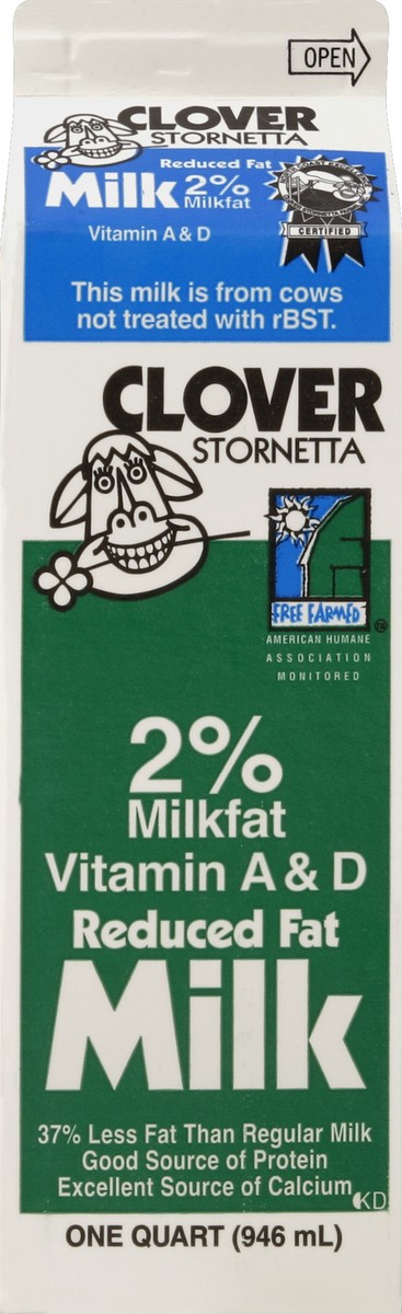 slide 2 of 4, Clover Sonoma 2% Reduced Fat Milk 1 qt, 1 qt