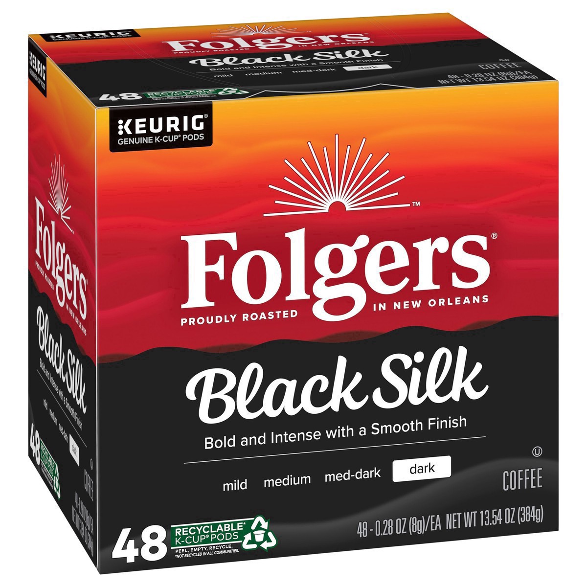 slide 5 of 25, Folgers Black Silk Ground Coffee K-Cup, 48 ct