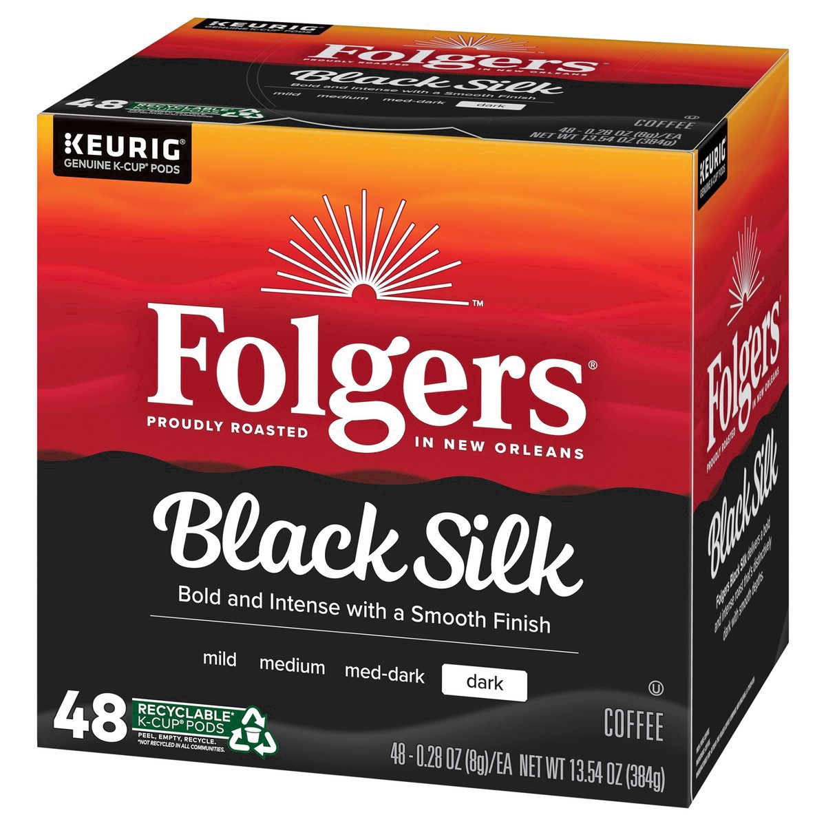 slide 13 of 25, Folgers Black Silk Ground Coffee K-Cup, 48 ct
