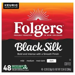Folgers Black Silk, Dark Roast Coffee, Keurig K-Cup Pods, 48 Count Box