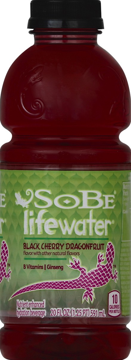 slide 2 of 4, SoBe Lifewater Black Cherry Dragonfruit Nutrient Enhanced Hydration Beverage - 20 fl oz, 20 fl oz