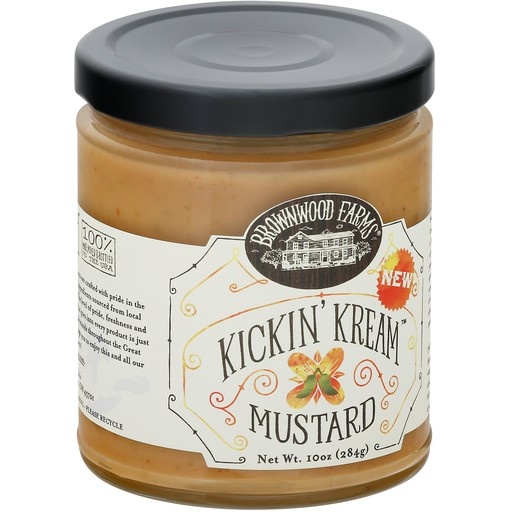 slide 1 of 1, Brownwood Farms Mustard, Kickin' Kream, 10 oz