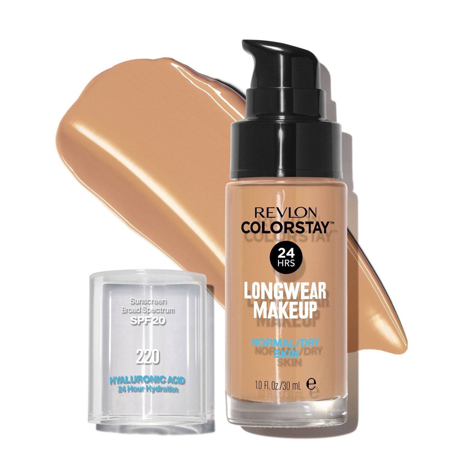 slide 28 of 69, Revlon ColorStay Makeup for Normal/Dry Skin with SPF 20 - 220 Natural Beige - 1 fl oz, 1 fl oz