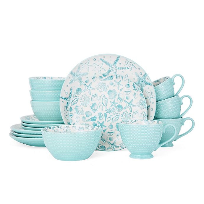 slide 1 of 1, Pfaltzgraff Venice Dinnerware Set - Teal, 16 ct