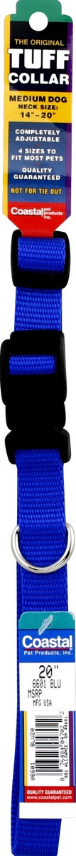 slide 2 of 2, Coastal Adjustable Dog Collar with Plastic Buckle, Blue, Medium - 3/4" x 14"-20", 1 ct