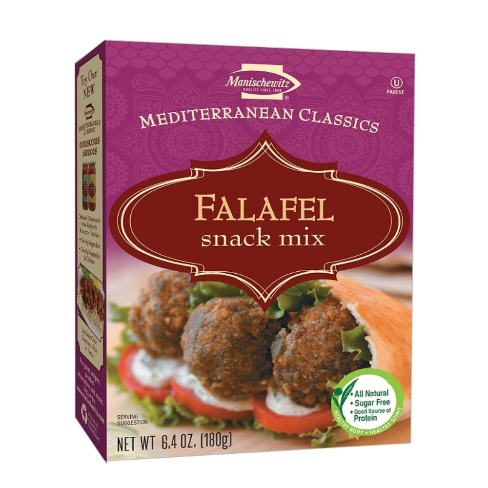 slide 1 of 1, Manischewitz Falafel Mediterranean Snack Mix, 6.4 oz