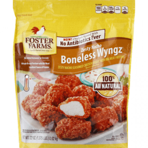 slide 1 of 1, Foster Farms Fully Cooked Nae Boneless Wings Zesty Nacho, 22 oz