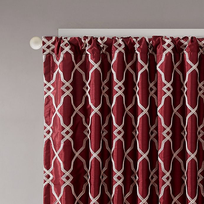 slide 2 of 2, Regency Heights Kendall Rod Pocket/Back Tab Window Curtain Panel - Burgundy, 108 in