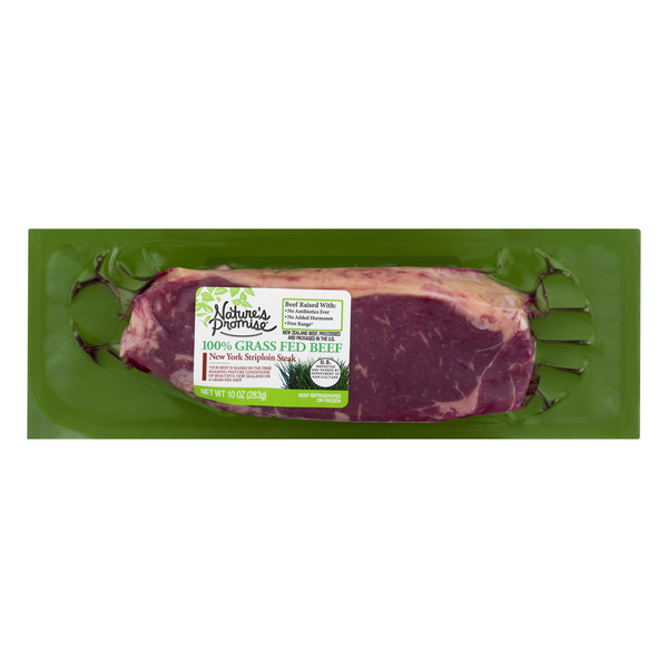 slide 1 of 1, Nature's Promise 100% Grass-fed Beef New York Strip Loin Steak Fresh, 10 oz