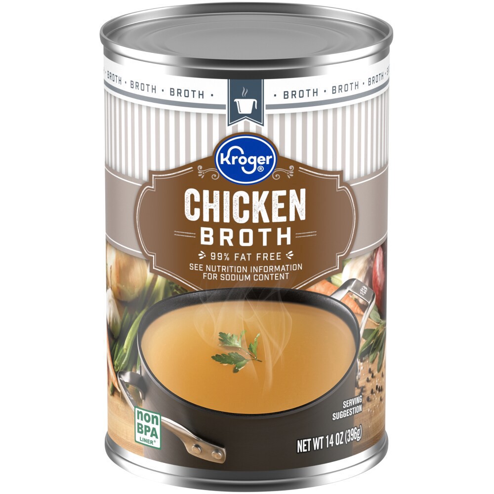 slide 2 of 4, Kroger 99% Fat Free Chicken Broth, 14 fl oz