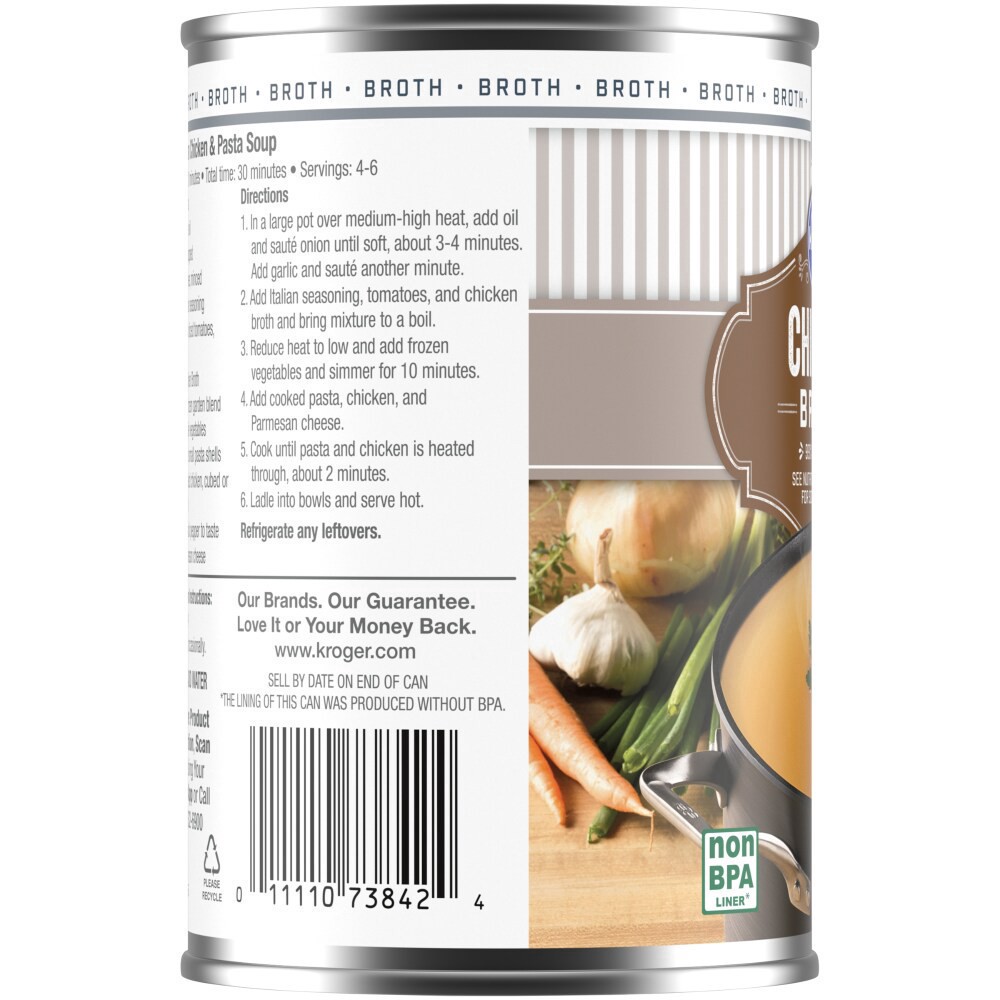 slide 3 of 4, Kroger 99% Fat Free Chicken Broth, 14 fl oz