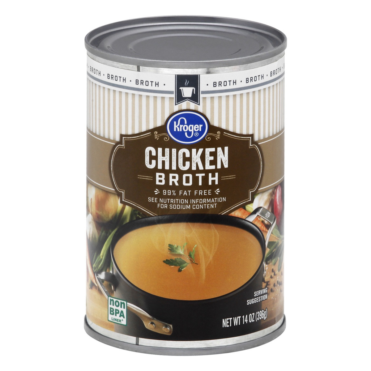 slide 1 of 1, Kroger 99% Fat Free Chicken Broth, 14 fl oz