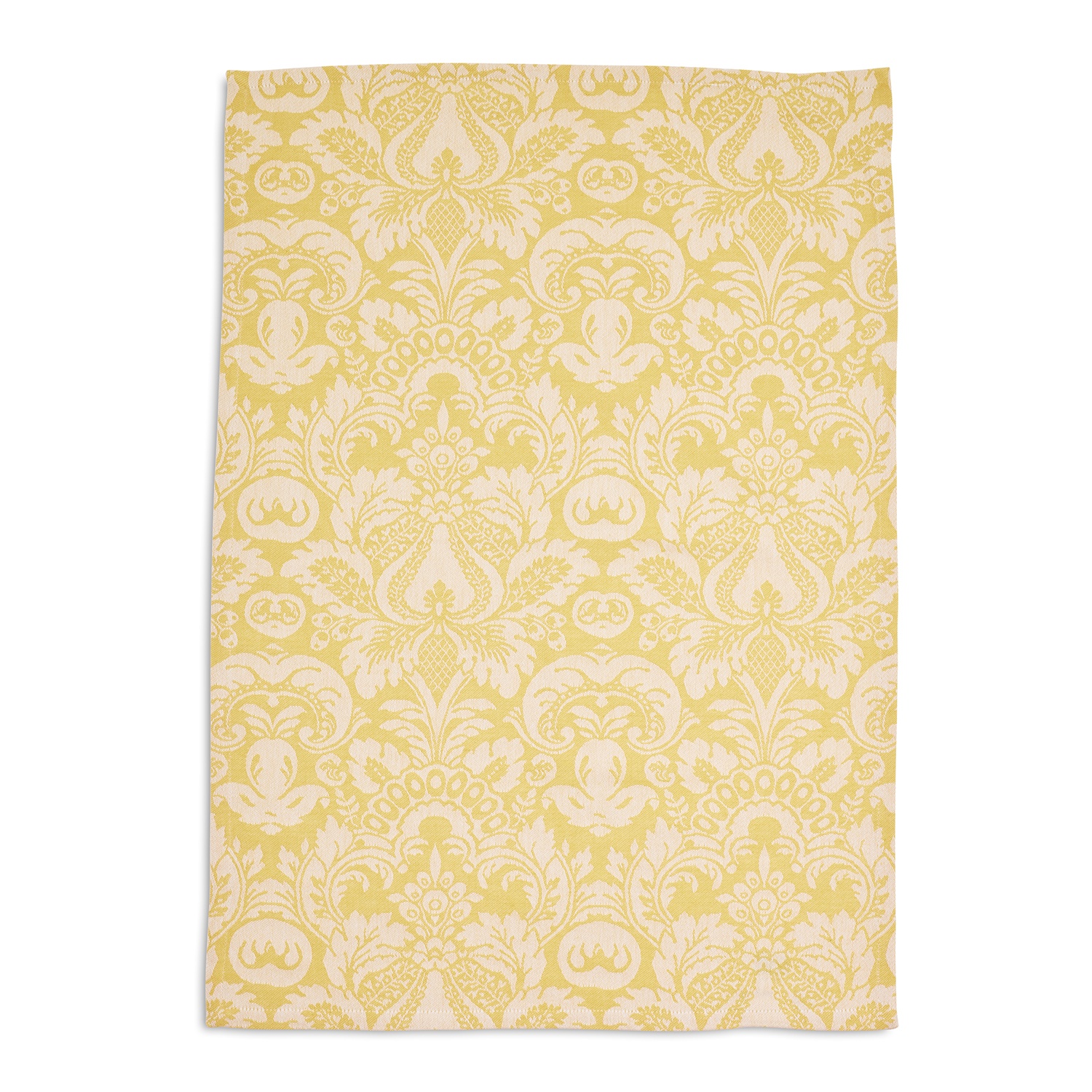 slide 1 of 1, Sur La Table Yellow Damask Jacquard Kitchen Towel, 28 in x 20 in