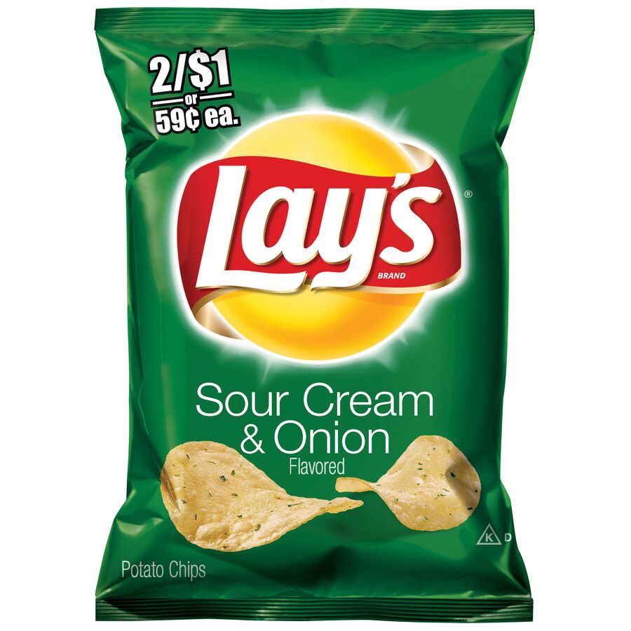 slide 1 of 5, Lay's Sour Cream and Onion Potato Chips 1.125 Ounces, 1.12 oz