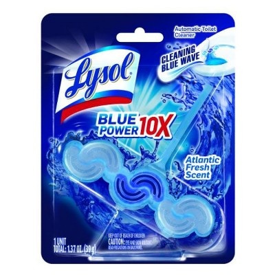 slide 1 of 1, Lysol Atlantic Fresh Scented Automatic Toilet Cleaner, 1.37 oz