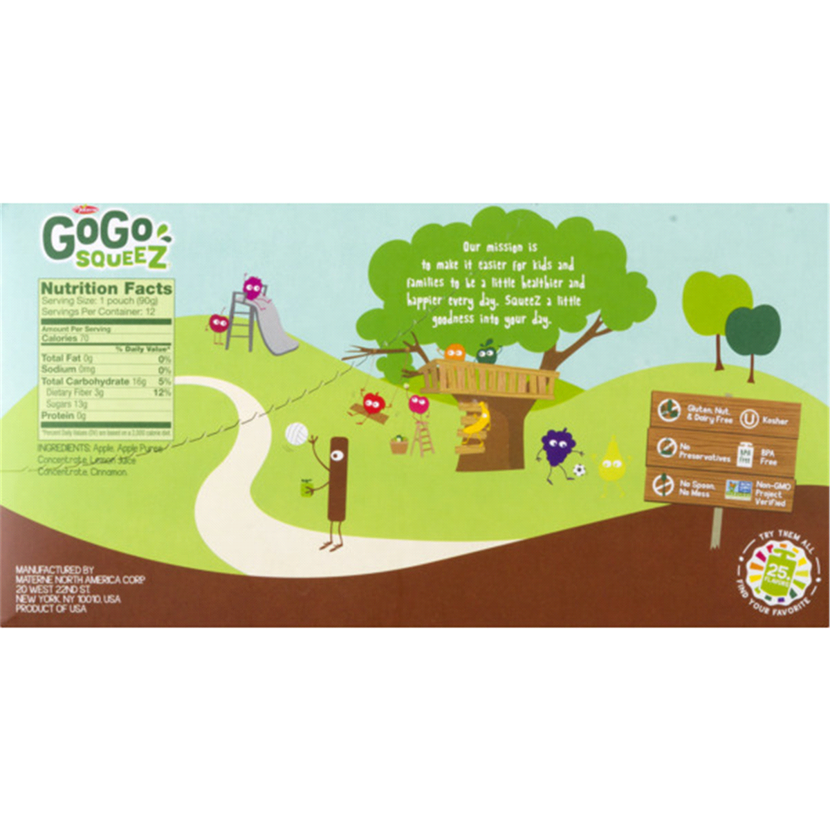 slide 2 of 6, GoGo squeeZ Apple Cinnamon On The Go Pouches, 12 ct; 3.2 oz