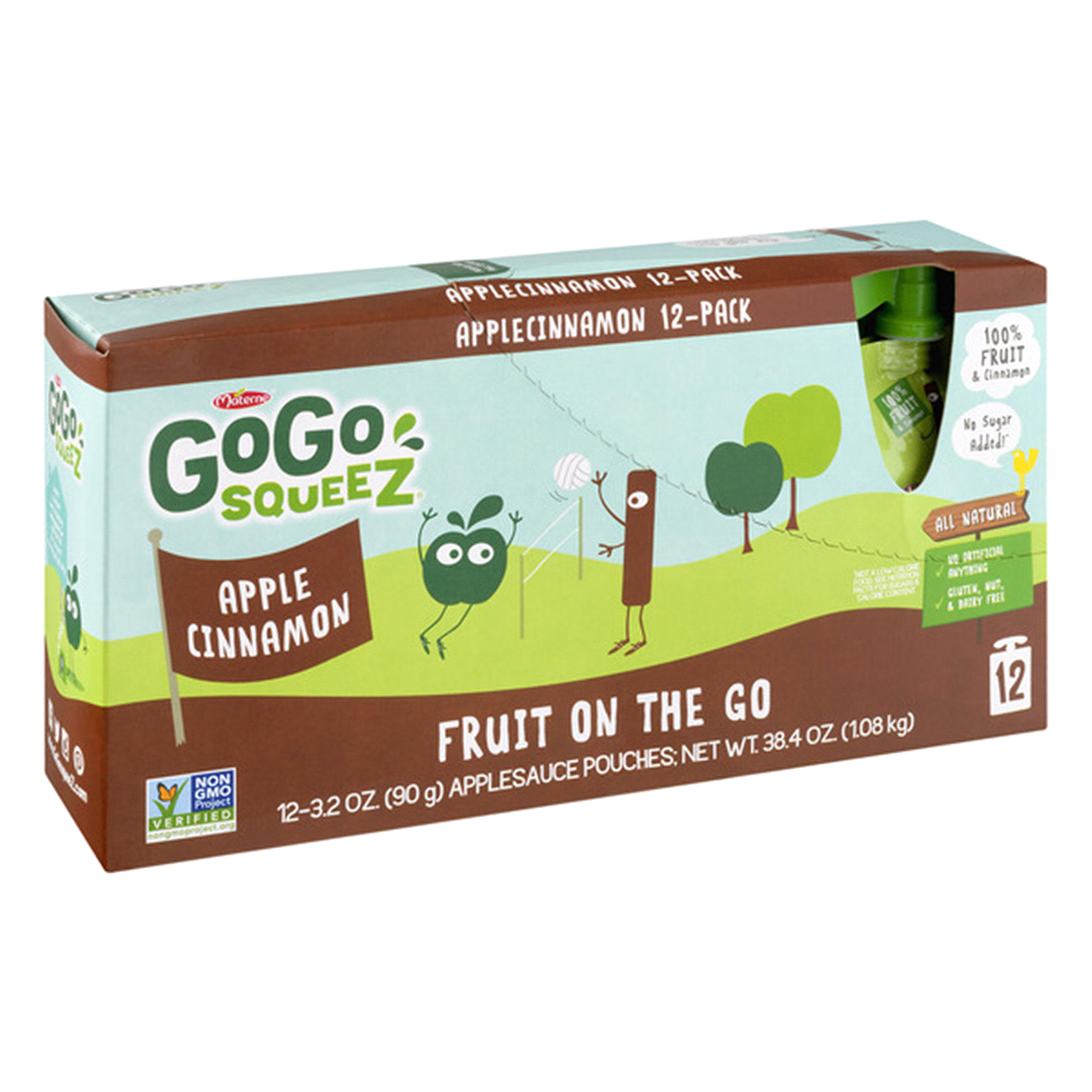 slide 3 of 6, GoGo squeeZ Apple Cinnamon On The Go Pouches, 12 ct; 3.2 oz