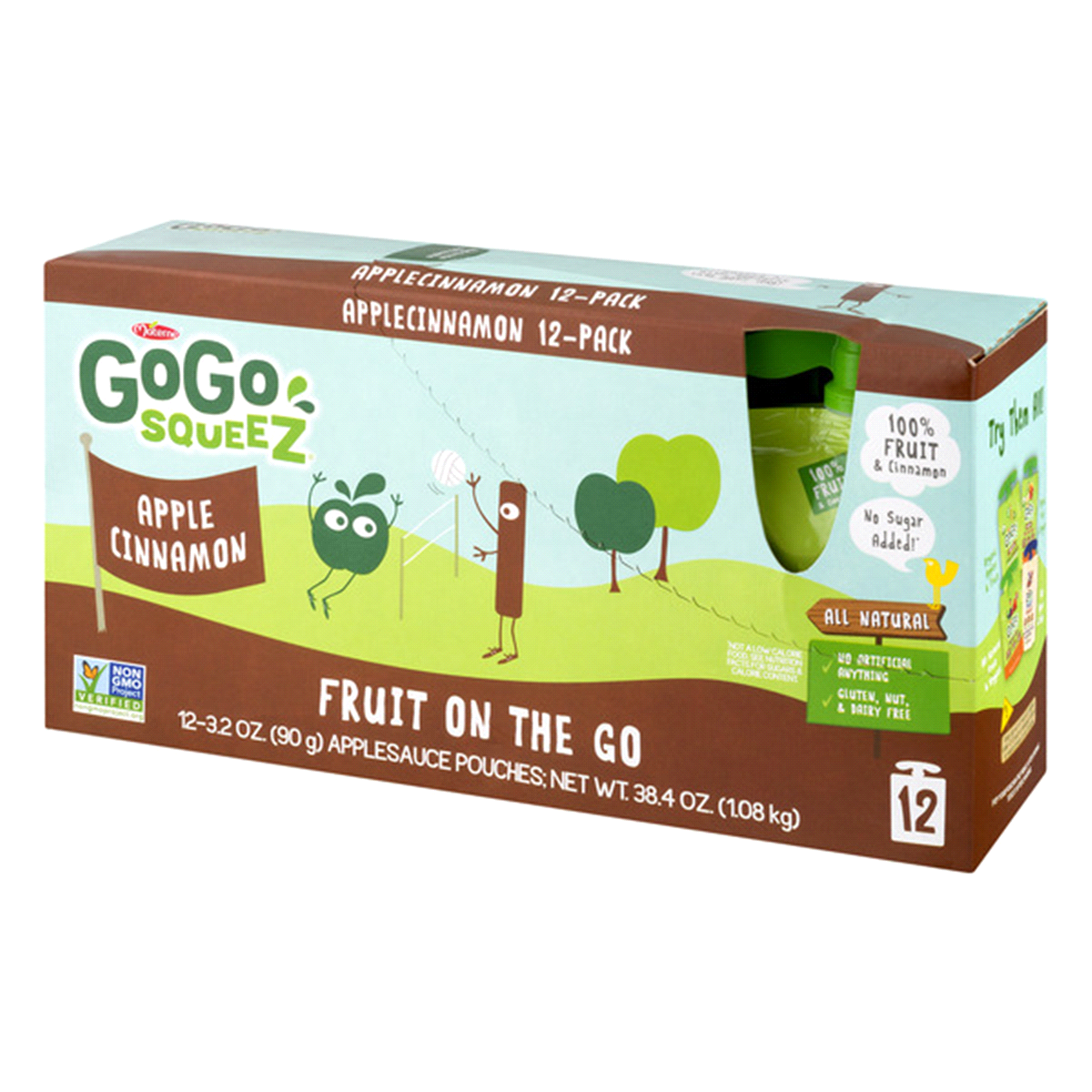 slide 6 of 6, GoGo squeeZ Apple Cinnamon On The Go Pouches, 12 ct; 3.2 oz