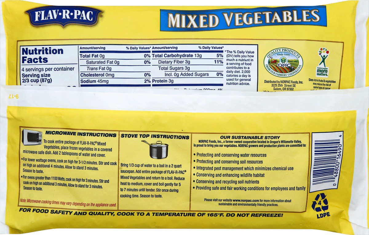 slide 4 of 7, Flav-R-Pac Mixed Vegetables 12 oz, 12 oz