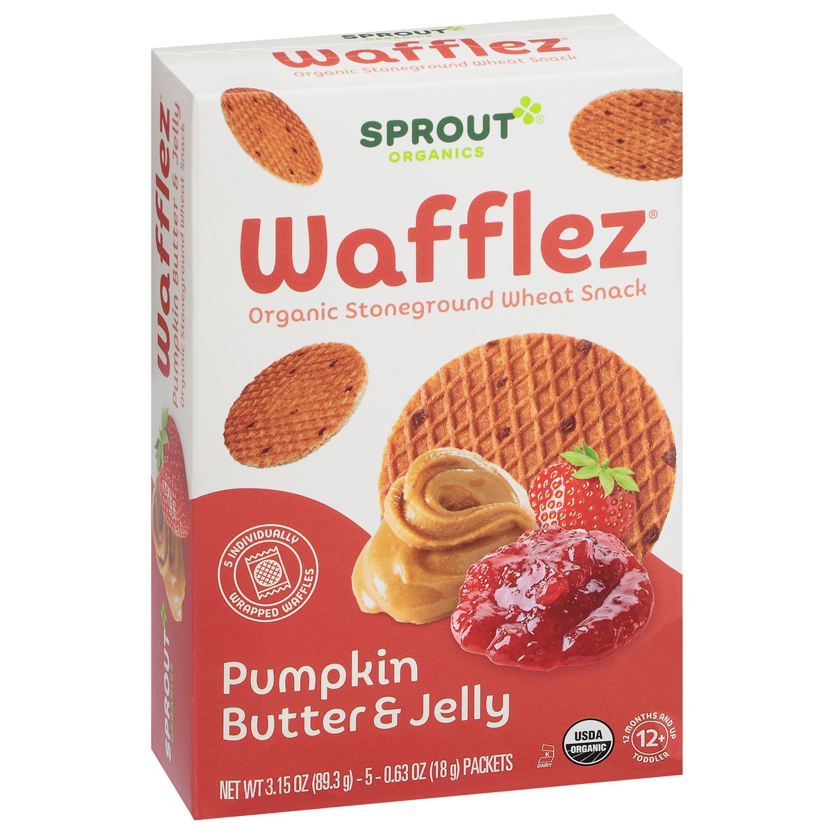 slide 6 of 9, Sprout Organics Pumpkin Butter & Jelly Wafflez 5 - 0.63 oz Packets, 3.15 oz