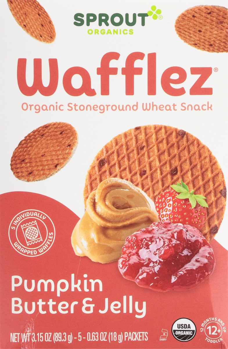 slide 2 of 9, Sprout Organics Pumpkin Butter & Jelly Wafflez 5 - 0.63 oz Packets, 3.15 oz