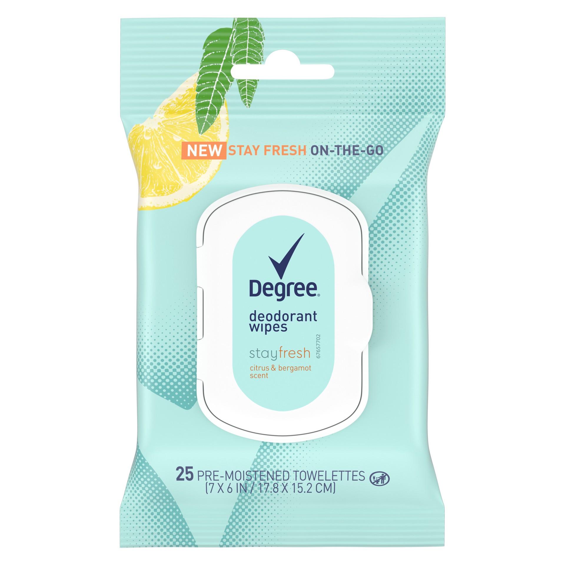 slide 1 of 5, Degree Wipes Citrus & Bergamot, 25 ct