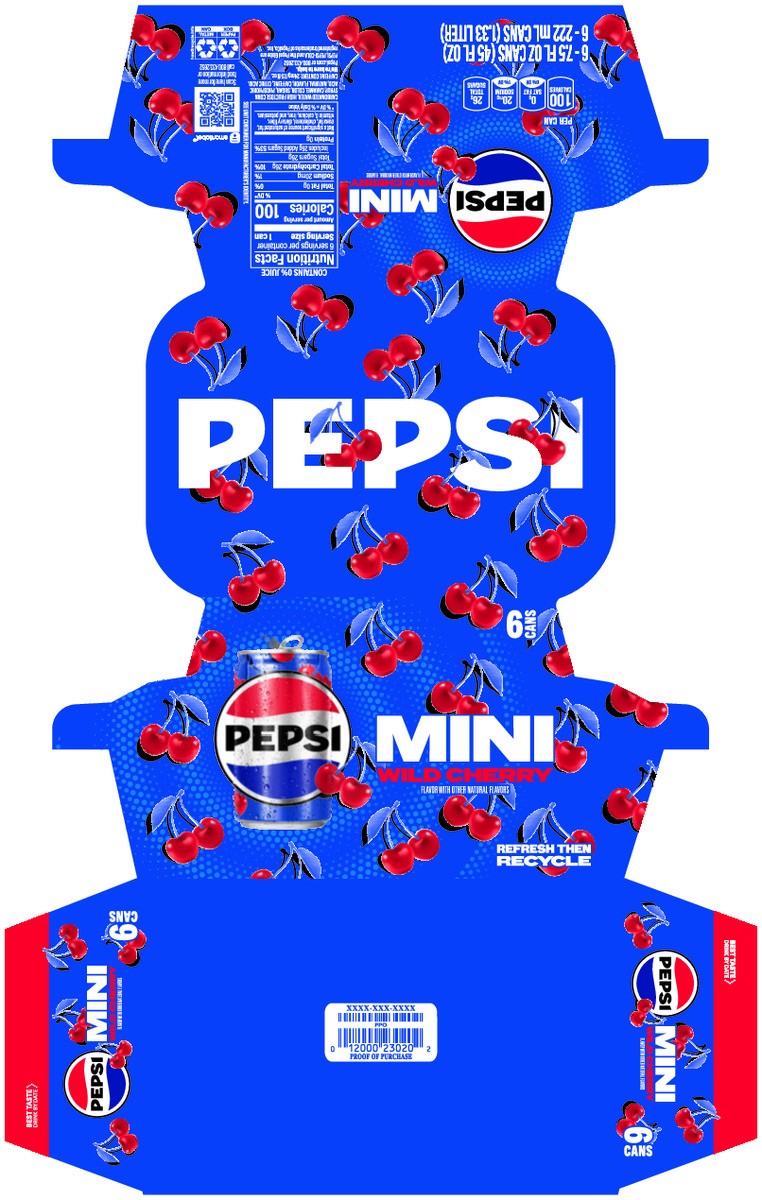slide 4 of 11, Pepsi Soda Wild Cherry , Paperboard - 6 ct, 6 ct; 7.5 oz