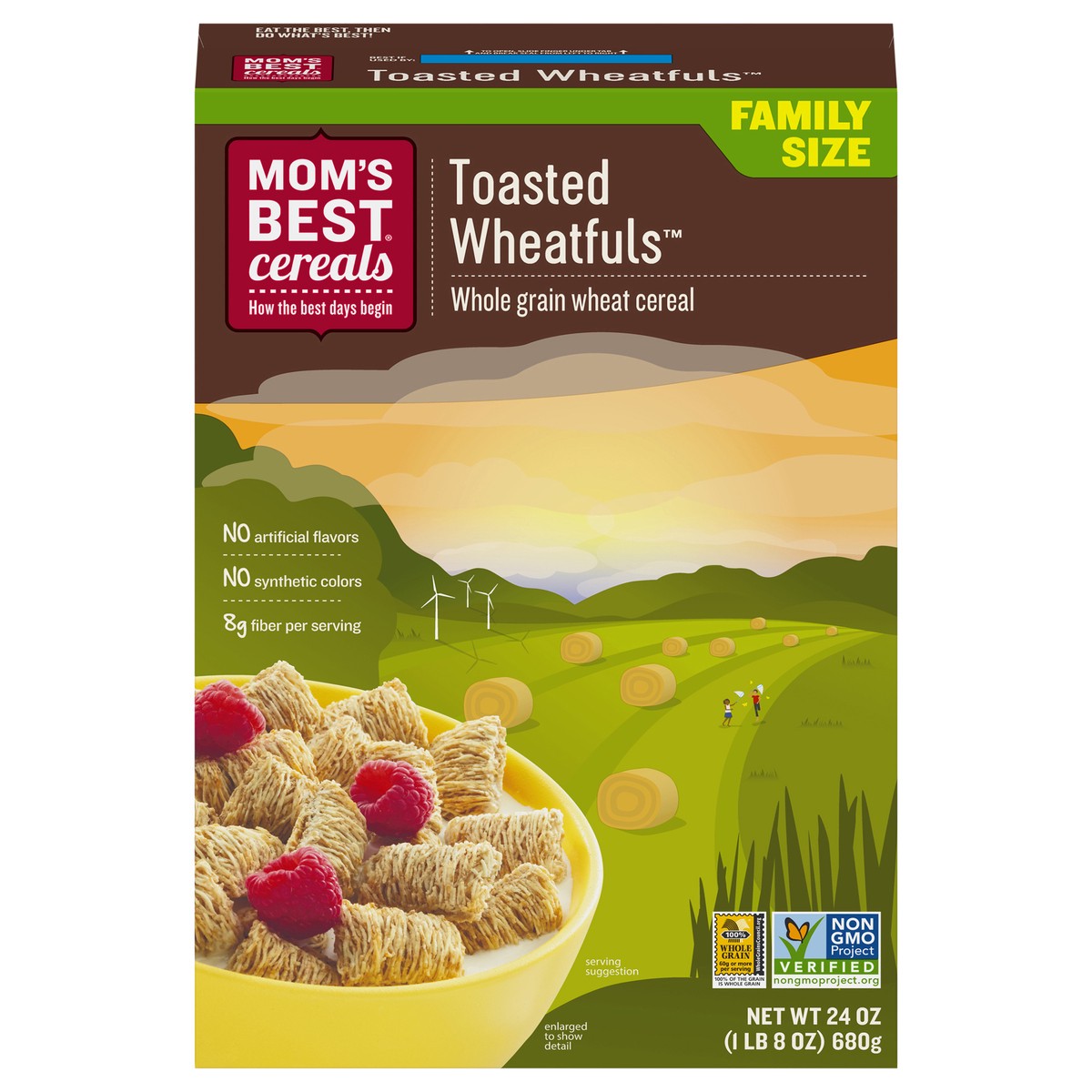 slide 7 of 14, Mom's Best Toasted Wheatfuls Cereal Family Size 24 oz, 24 oz