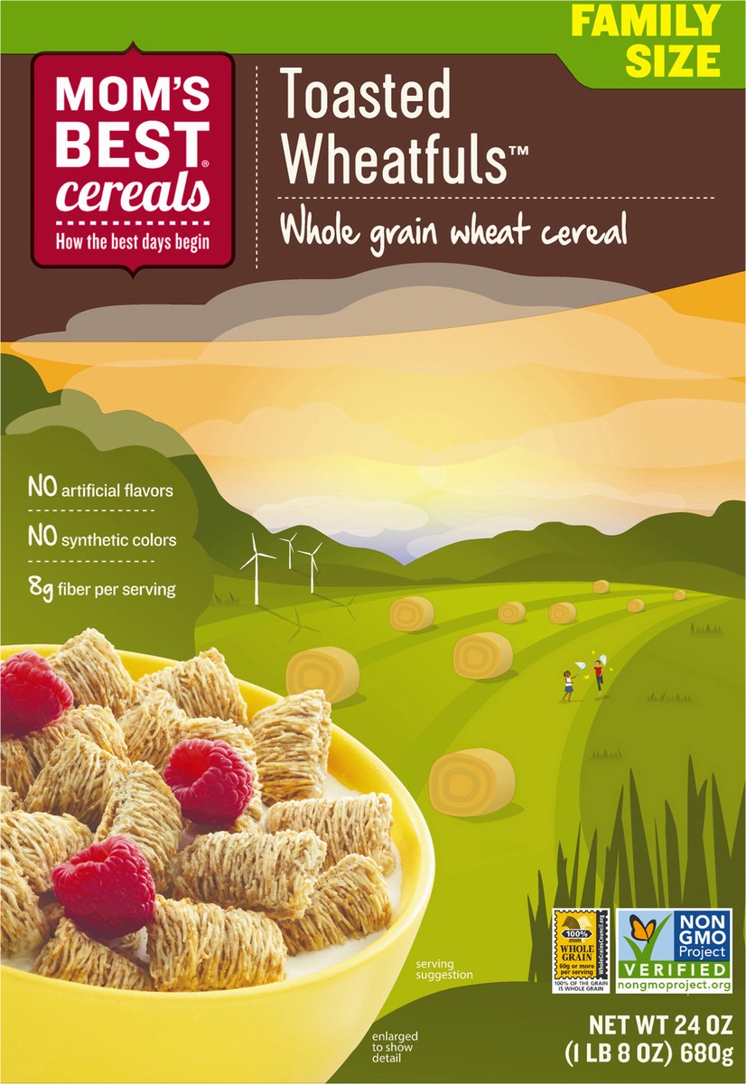 slide 9 of 14, Mom's Best Toasted Wheatfuls Cereal Family Size 24 oz, 24 oz