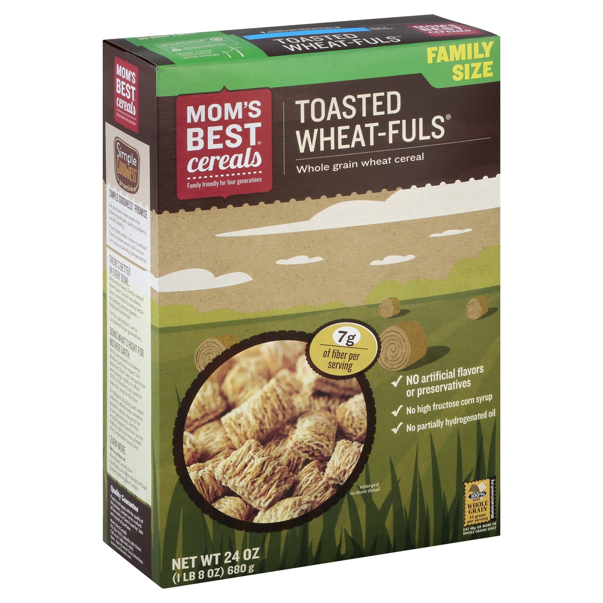 slide 1 of 1, Mom's Best Toasted Wheatfuls Cereal, 24 oz