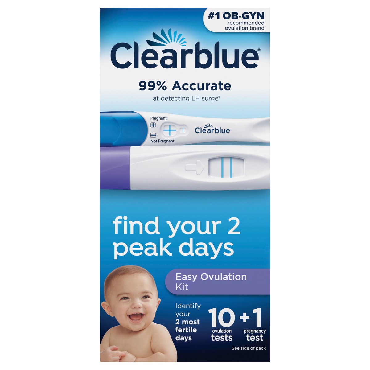 slide 1 of 5, Clearblue Easy Ovulation Test Kit and Home Pregnancy Test, 11CT, 1 ct