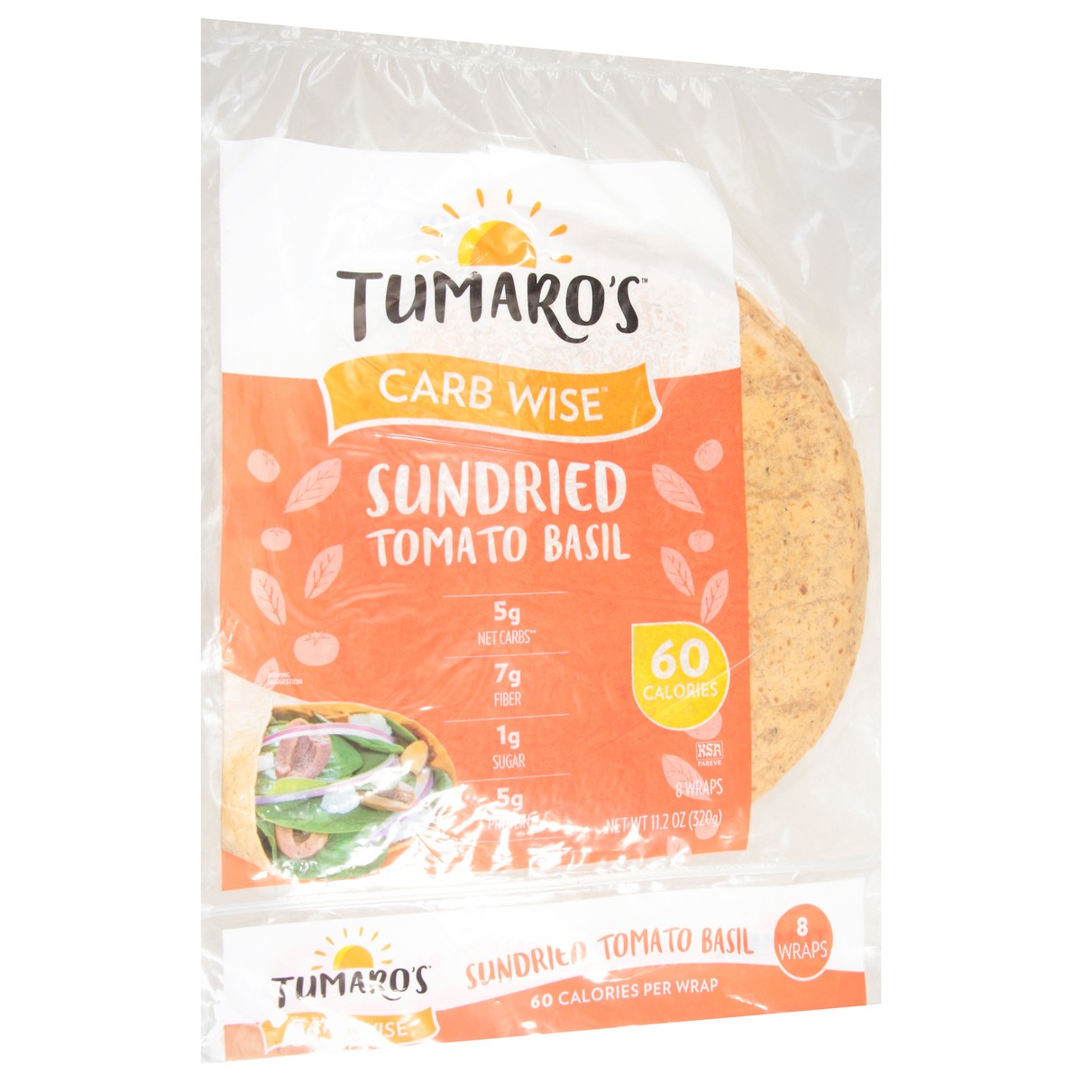 slide 8 of 9, Tumaro's Sun-Dried Tomato Basil Low Carb Flour Tortillas, 11.2 oz