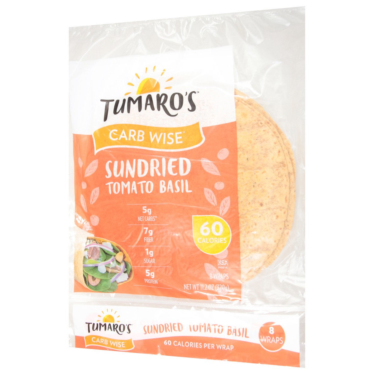 slide 2 of 9, Tumaro's Sun-Dried Tomato Basil Low Carb Flour Tortillas, 11.2 oz