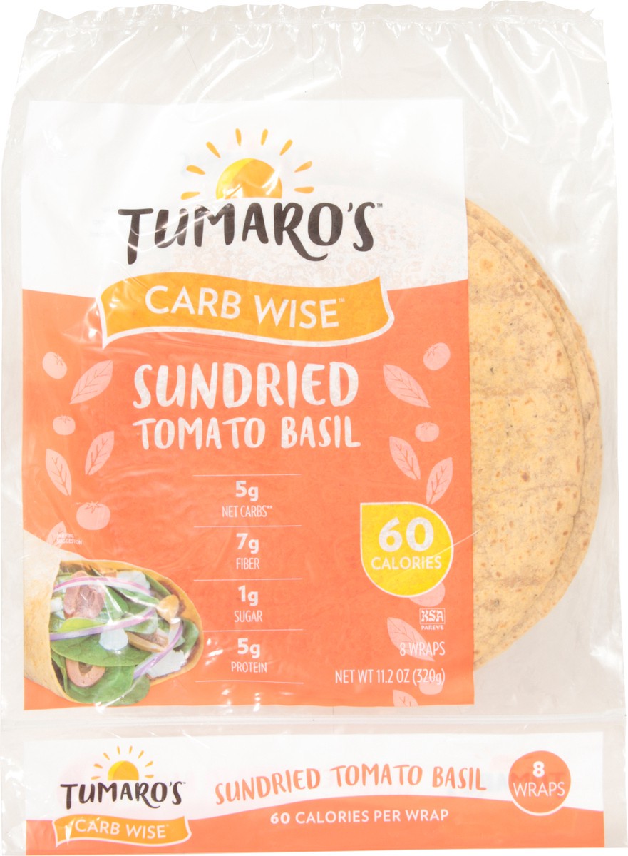 slide 9 of 9, Tumaro's Sun-Dried Tomato Basil Low Carb Flour Tortillas, 11.2 oz