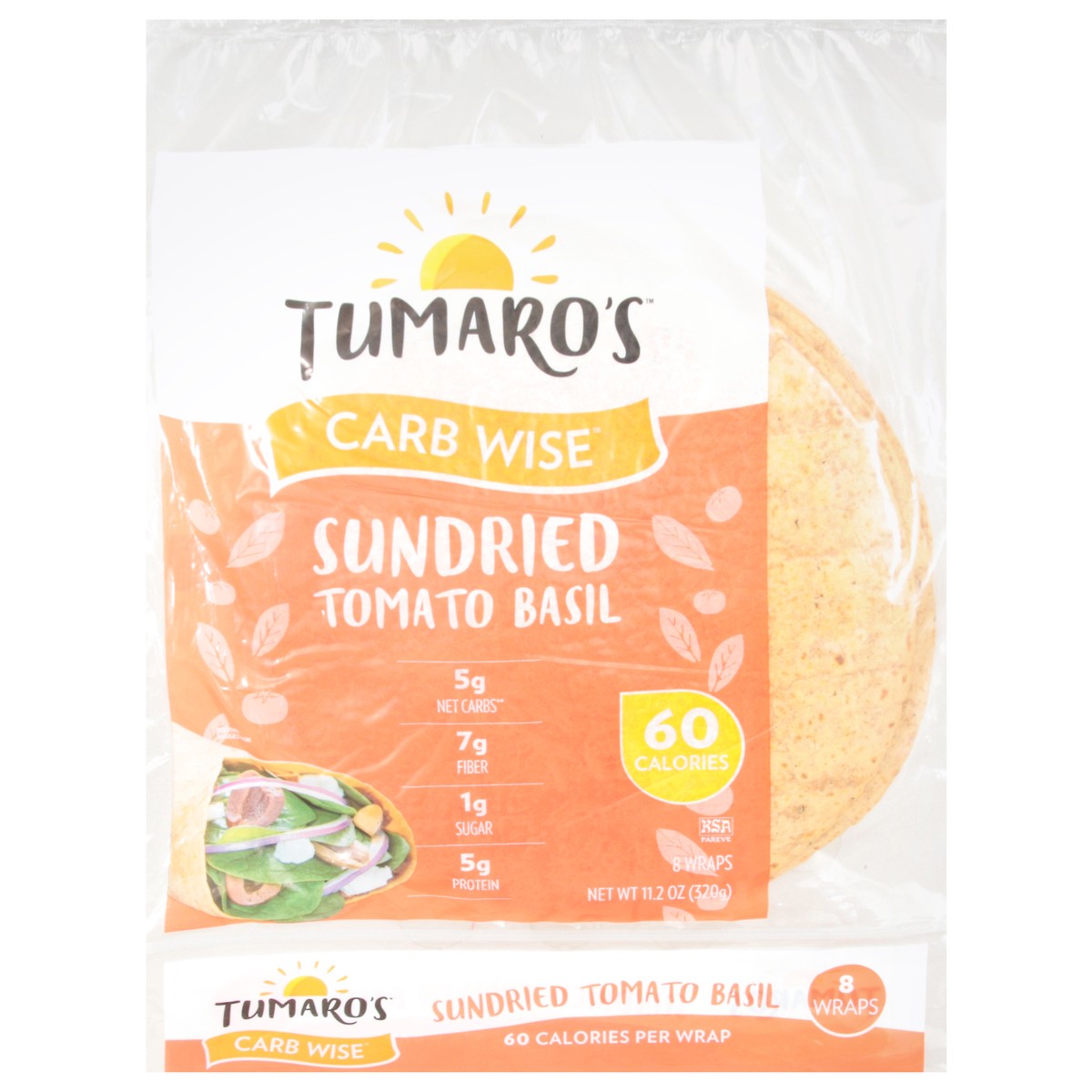 slide 1 of 9, Tumaro's Sun-Dried Tomato Basil Low Carb Flour Tortillas, 11.2 oz