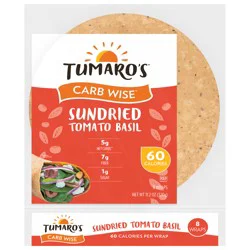 Tumaro's Carb Wise Sundried Tomato Basil Wraps 8 Each