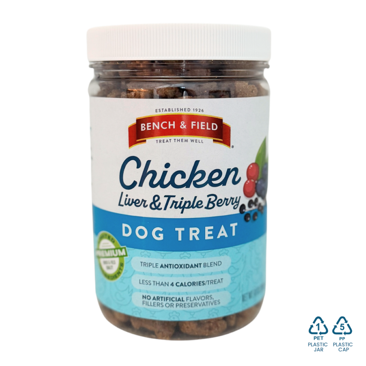 slide 1 of 1, Bench & Field Chicken & Triple Berry Treats, 10 oz, 10 oz