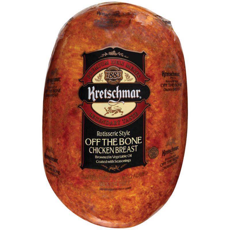 slide 2 of 2, Kretschmar Rotisserie Style Off the Bone Chicken Breast - Deli Fresh Sliced, 1 ct
