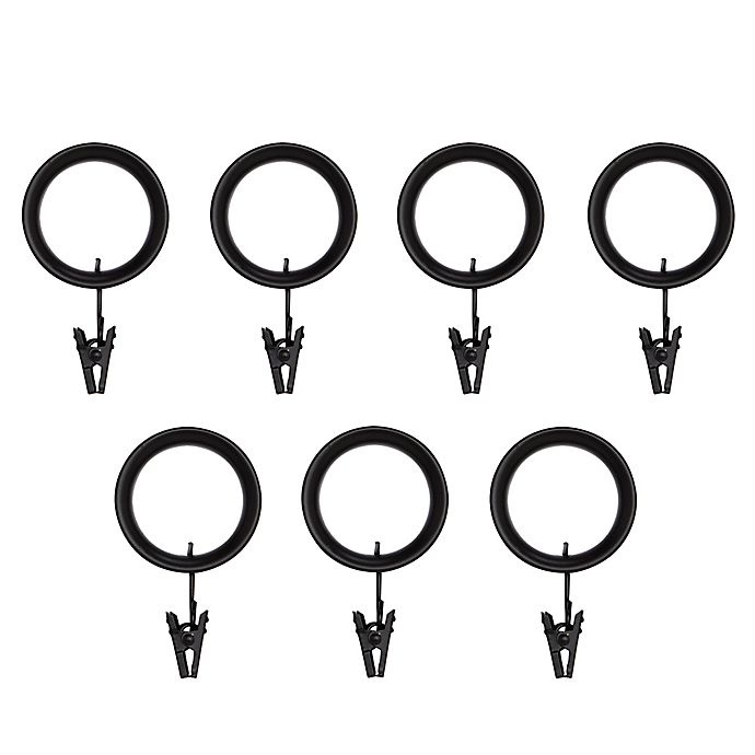 slide 1 of 1, Umbra Esquire Clip Rings - Matte Black, 7 ct