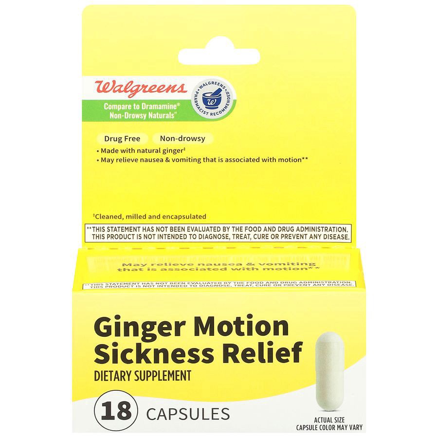 slide 1 of 5, Walgreens Wal-Dram Ginger Capsules, 18 ct