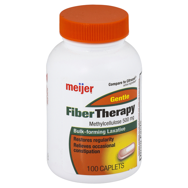 slide 1 of 4, Meijer Soluble Fiber Therapy Caplets, 100 ct