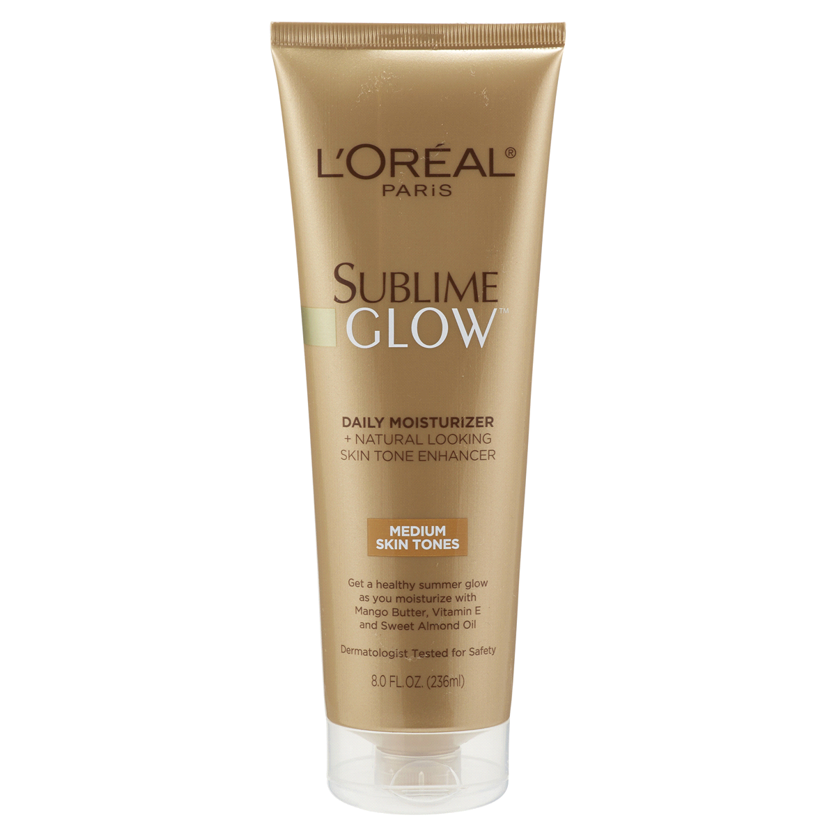 slide 1 of 4, L'Oréal Paris Sublime Glow Daily Moisturizer+Natural Skin Tone Enhancer Medium Skin Tones, 8 fl oz