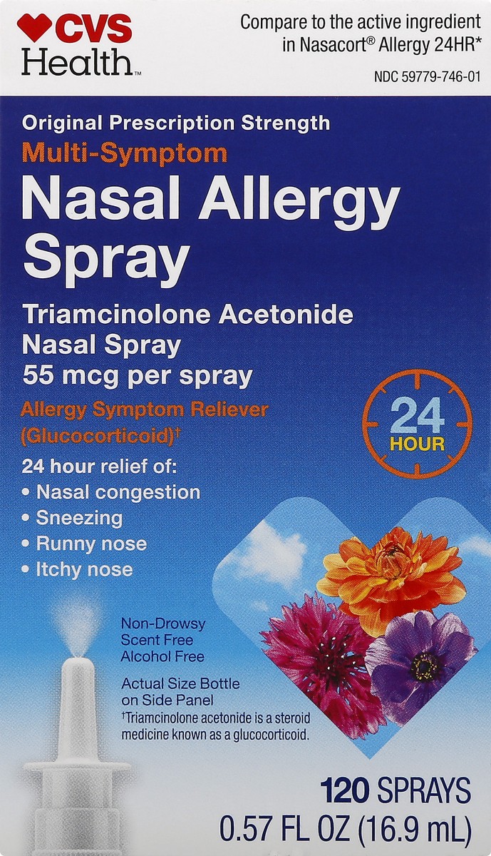 slide 2 of 10, CVS Health 24Hr Multi-Symptom Nasal Allergy Spray, 120 Sprays, 120 ct; 0.57 oz