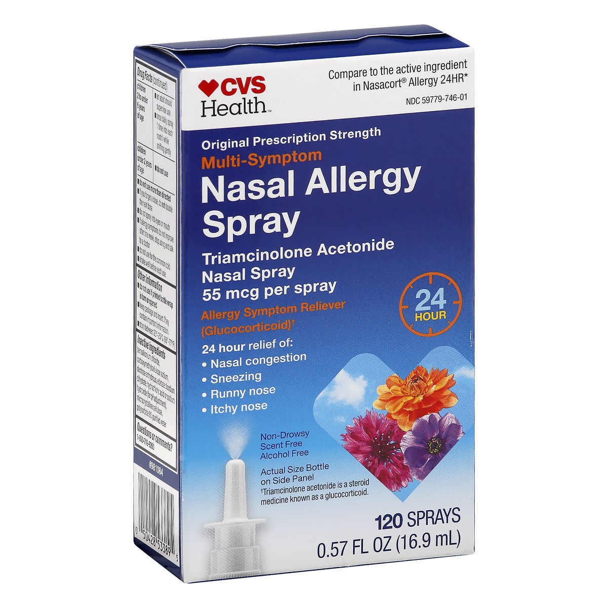 slide 8 of 10, CVS Health 24Hr Multi-Symptom Nasal Allergy Spray, 120 Sprays, 120 ct; 0.57 oz