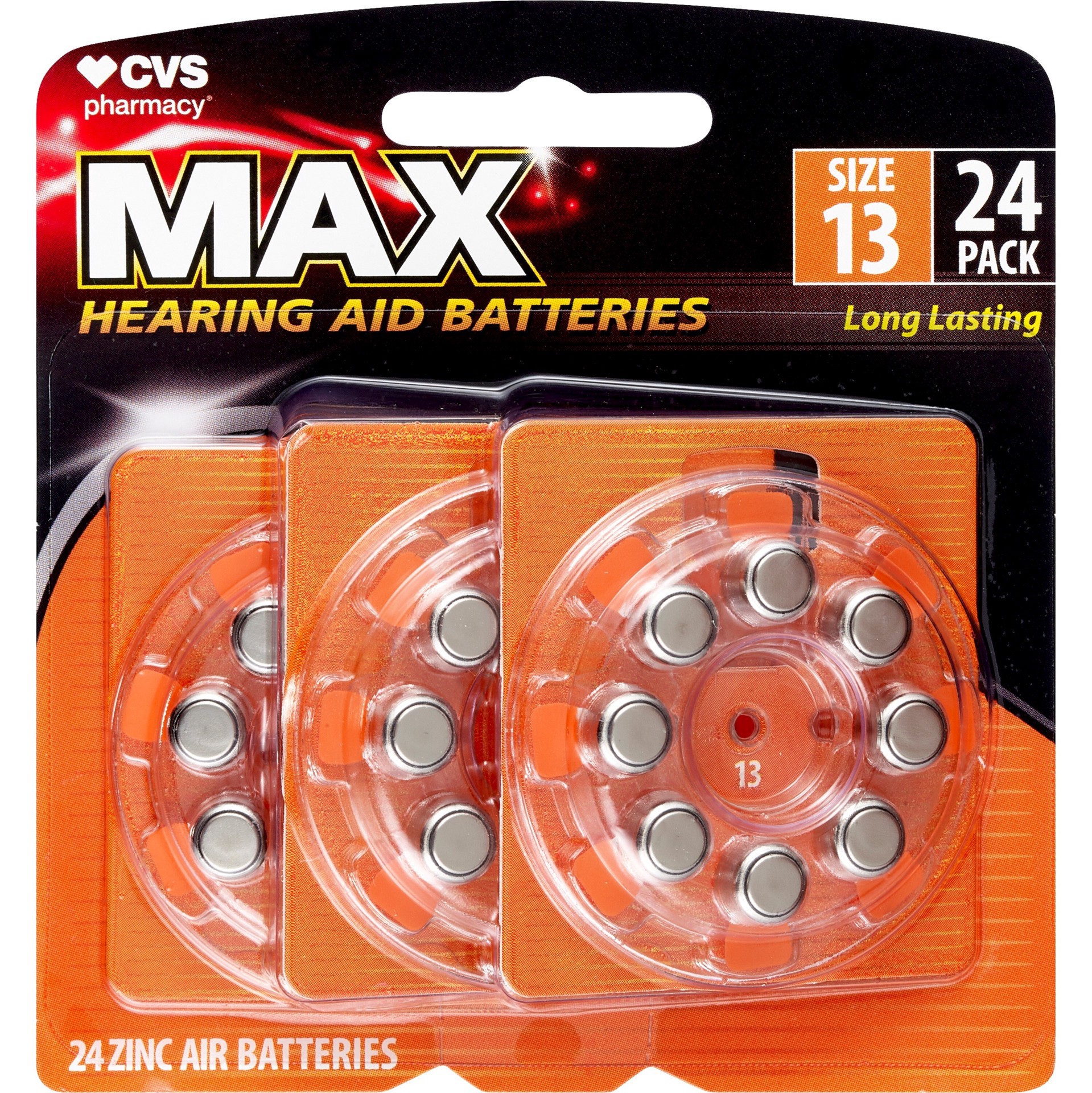slide 1 of 1, CVS Health Cvs Hearing Aid Batteries Size 13, 24 Ct, 1 ct